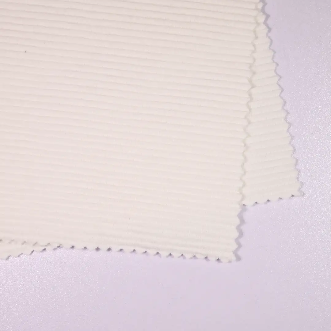 China Fabric for Jackets Ottoman Knit Fabric Cotton Polyester Spandex white color buy from China wholesaler bulk order at wholesale price free worldwide shipping Alibaba