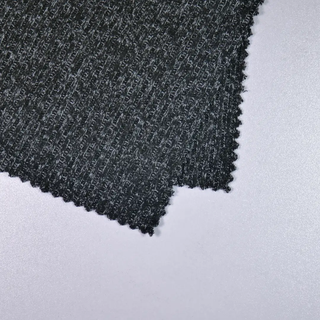 China Fabric for Open Cardigan ,Hoodie   Rib Knit Fabric Rayon Polyester Spandex grey color buy from China wholesaler bulk order at wholesale price free worldwide shipping Alibaba