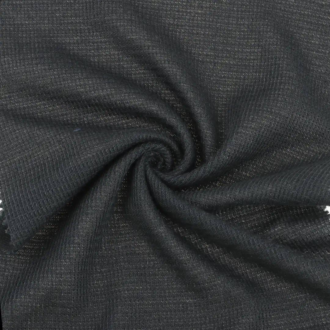 China Fabric for T-Shirt,Polo Shirt,Crop Top Rib Knit Fabric Polyester BLACK color buy from China wholesaler bulk order at wholesale price free worldwide shipping Alibaba