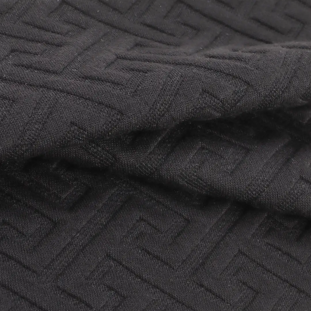 China Fabric for Polo Shirt,Crop Top,Hoodie,Sweatshirt Jacquard Knit Fabric Polyester Spandex BLACK color buy from China wholesaler bulk order at wholesale price free worldwide shipping Alibaba