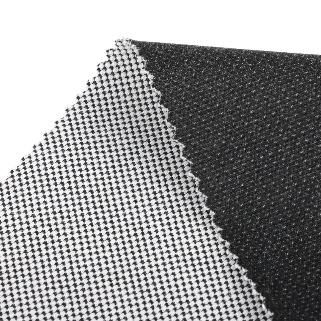 China Fabric for Polo Shirt,Crop Top,Sweatshirt Jacquard Knit Fabric Cotton Polyester Spandex Black and white color buy from China wholesaler bulk order at wholesale price free worldwide shipping Alibaba