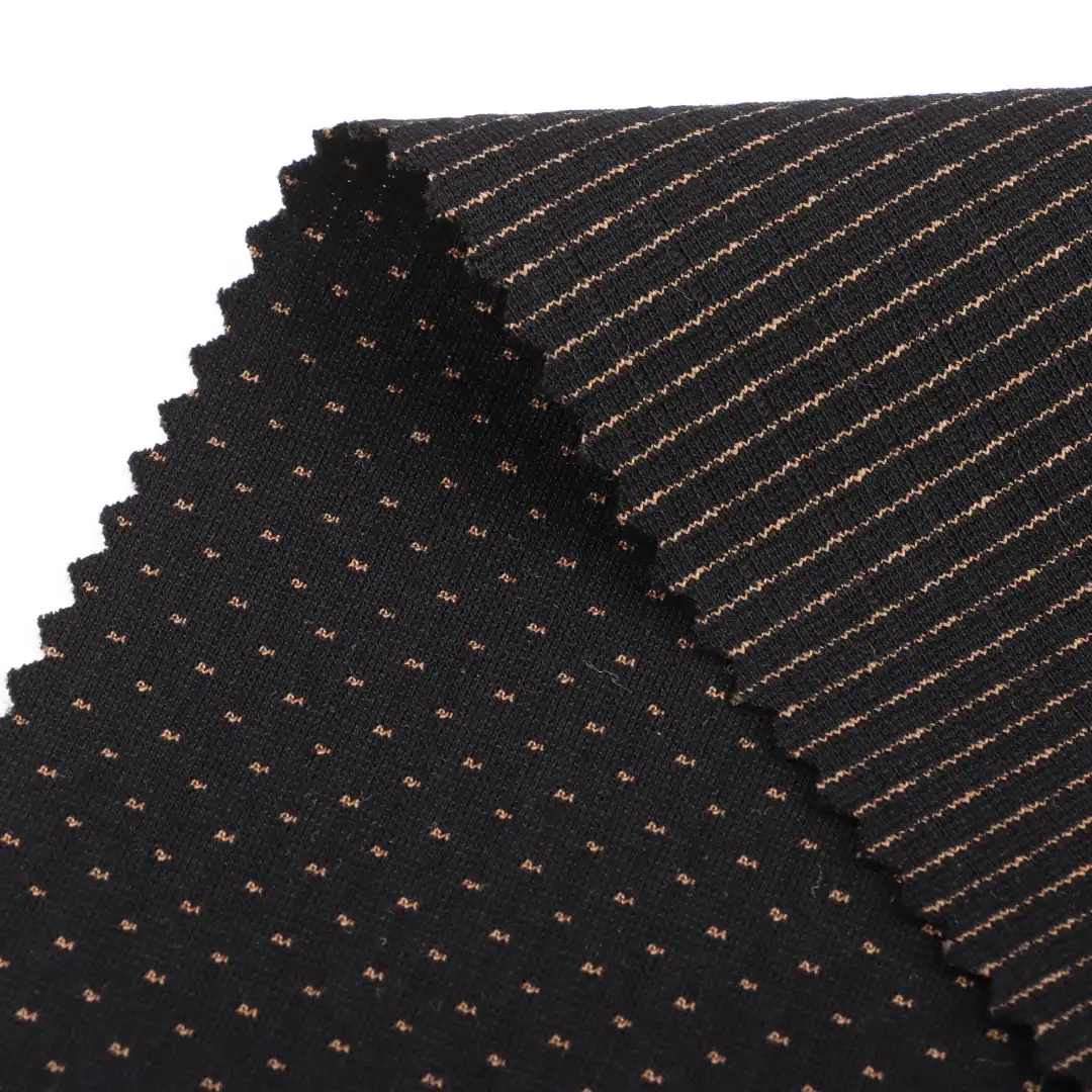 China Fabric for Crop Top,Uniform,Sweatshirt Jacquard Knit Fabric Rayon Nylon Polyester Spandex Black and Yellow color buy from China wholesaler bulk order at wholesale price free worldwide shipping Alibaba