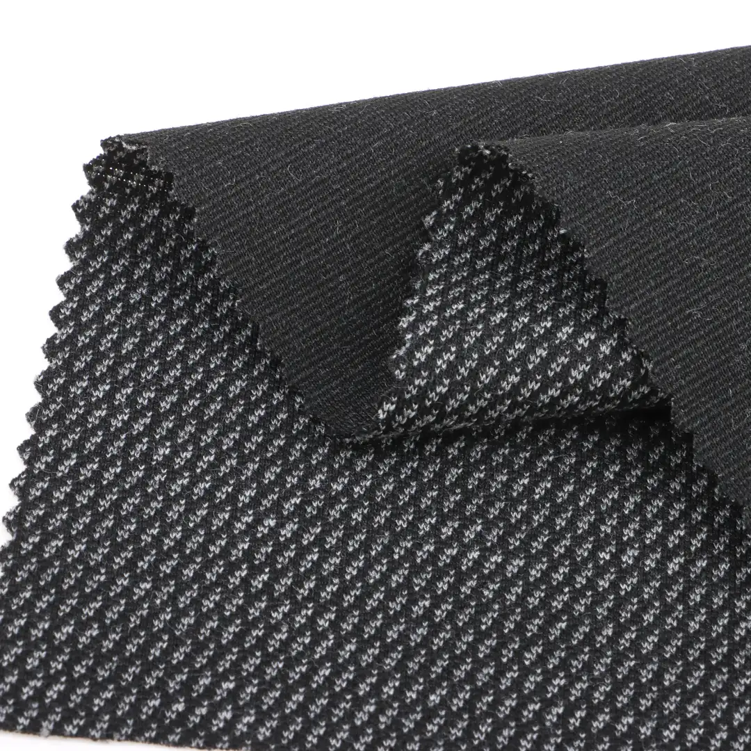 China Fabric for Polo Shirt,Crop Top,Hoodie Jacquard Knit Fabric Polyester Rayon Spandex BLACK color buy from China wholesaler bulk order at wholesale price free worldwide shipping Alibaba