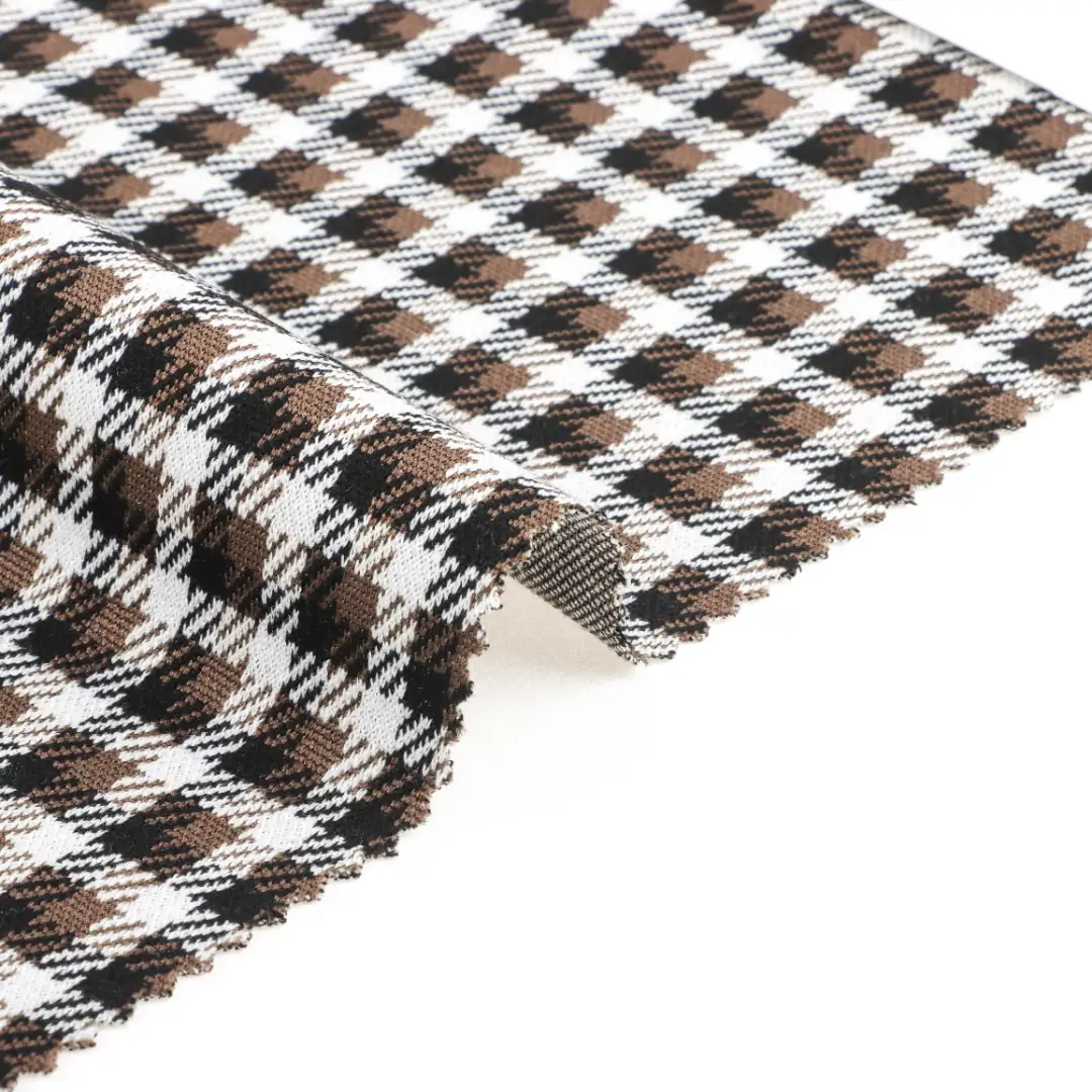 China Fabric for Pants,Crop Top,Hoodie,Full-Zipper Cardigan  Jacquard Knit Fabric Polyester Rayon Spandex Black, white and yellow color buy from China wholesaler bulk order at wholesale price free worldwide shipping Alibaba