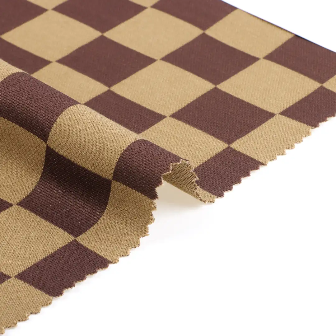 China Fabric for Shirt,Pants,Jackets Jacquard Knit Fabric Polyester Rayon Spandex check color buy from China wholesaler bulk order at wholesale price free worldwide shipping Alibaba