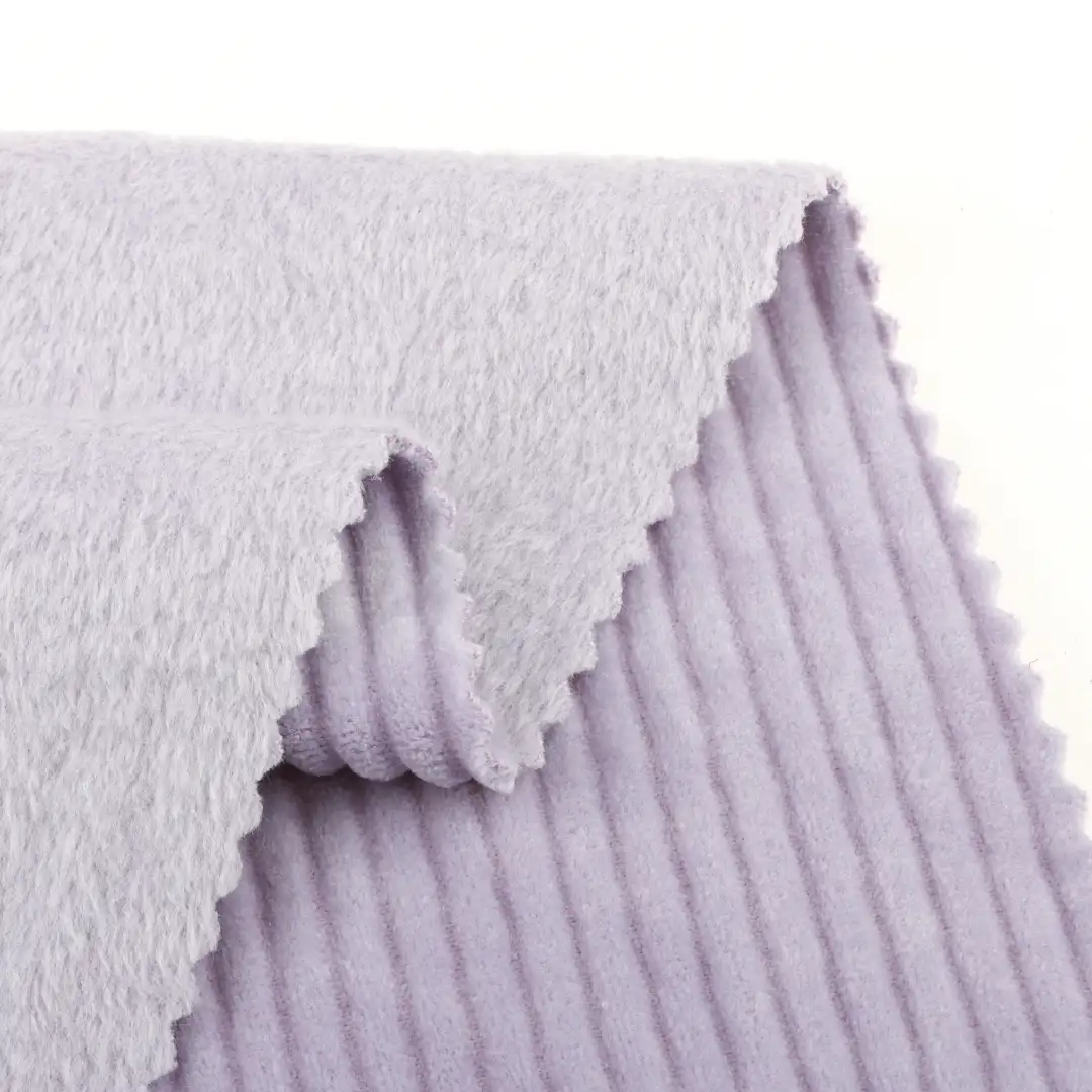 China Fabric for Shorts Super Soft Velour Knit Fabric Polyester Spandex Purple color buy from China wholesaler bulk order at wholesale price free worldwide shipping Alibaba