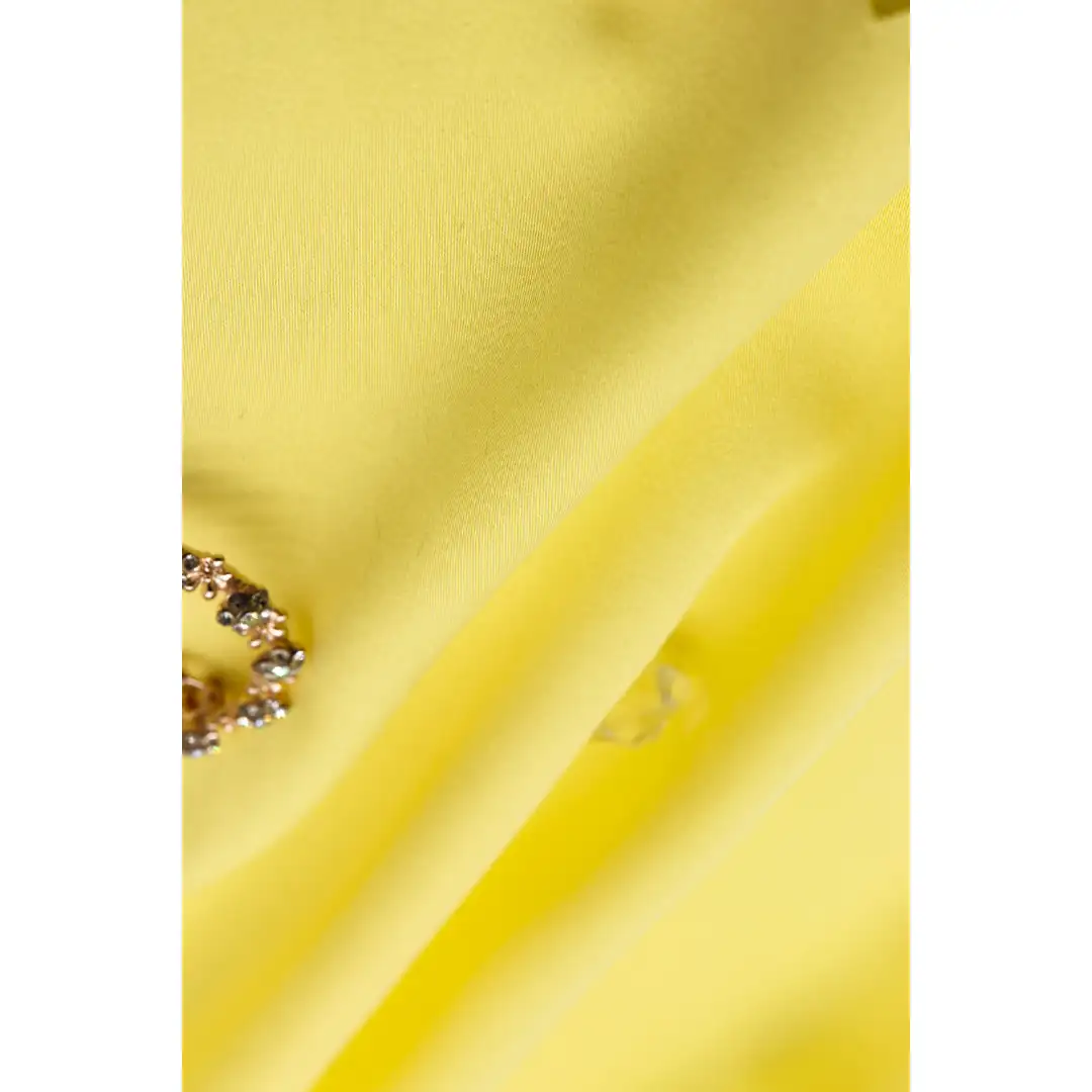 China Fabric for Blouse,Shirt Long Sleeve Button ,Shirt Half Sleeve Button  Cotton Plain Natural Woven Fabric Tencel Chemical Fiber YELLOW color buy from China wholesaler bulk order at wholesale price free worldwide shipping Alibaba