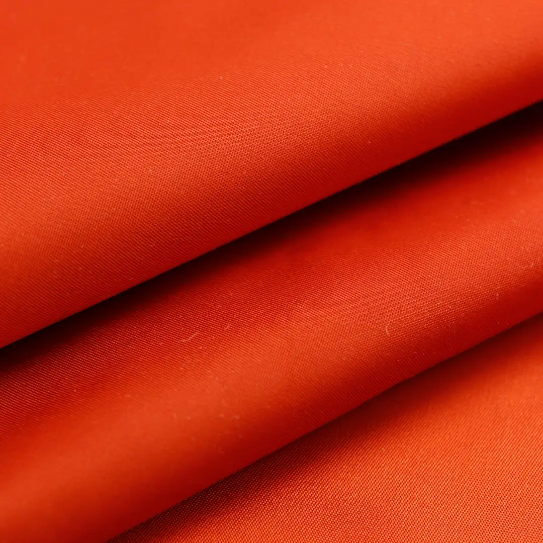 China Fabric for Blouse,Shirt Long Sleeve Button ,Dresses (Pullover)  Bengaline Synthetic Woven Fabric Polyester Orange color buy from China wholesaler bulk order at wholesale price free worldwide shipping Alibaba