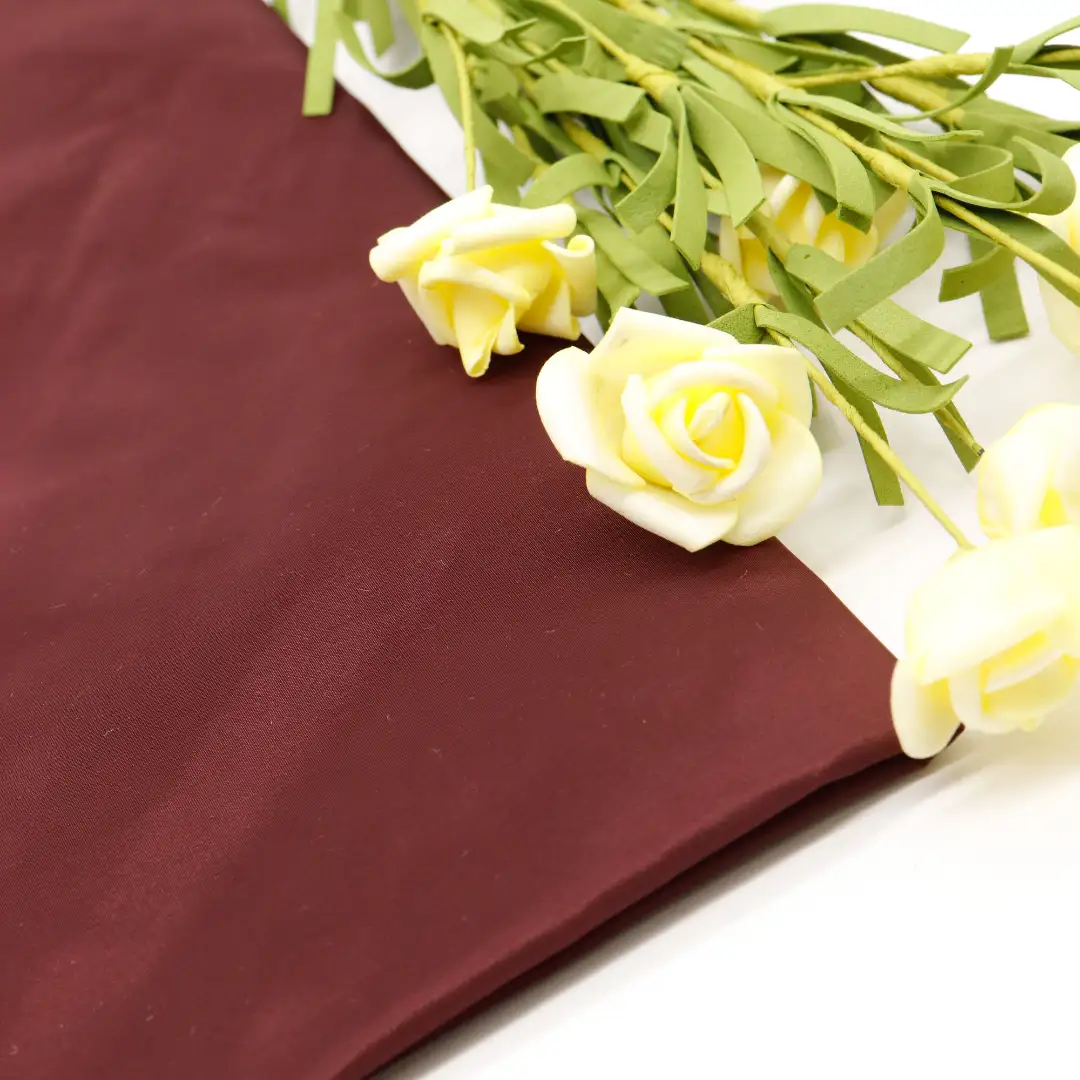 China Fabric for Shirt,Blouse,Dresses (Pullover)  Polyester Memory Fabric Synthetic Woven Fabric Polyester Dark red color buy from China wholesaler bulk order at wholesale price free worldwide shipping Alibaba