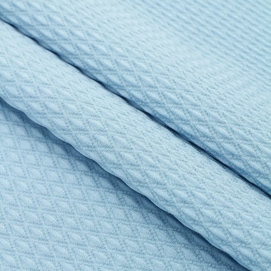 China Fabric for Blouse Jacquard Natural Woven Fabric Acetate Polyester Spandex blue color buy from China wholesaler bulk order at wholesale price free worldwide shipping Alibaba