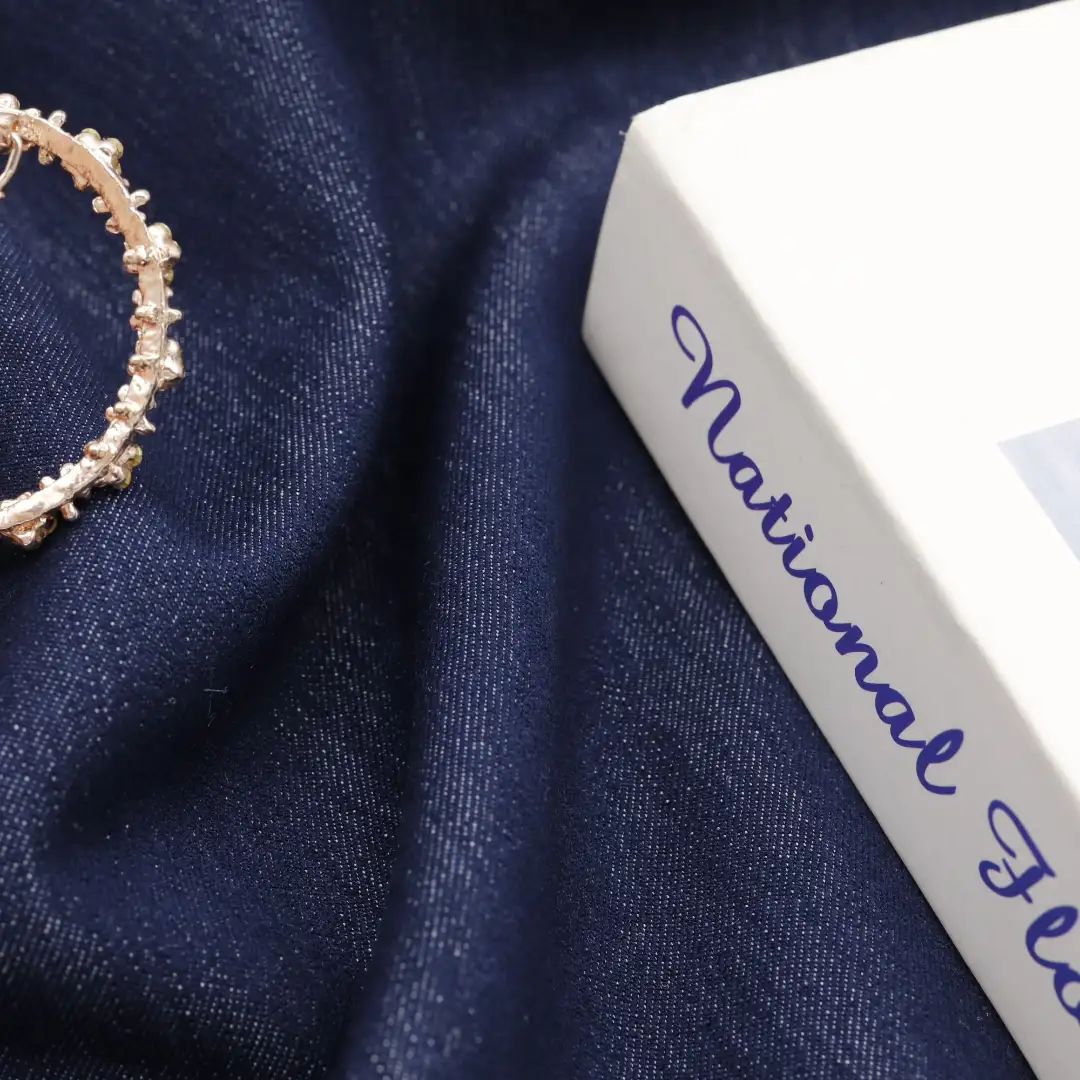 China Fabric for Jackets Knit Denim Look Woven Blended Fabric Polyester Rayon Spandex Dark blue color buy from China wholesaler bulk order at wholesale price free worldwide shipping Alibaba