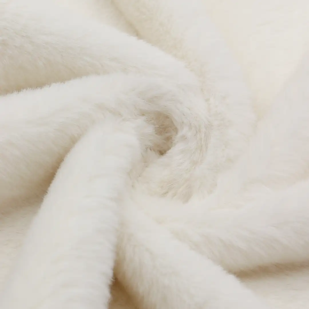 China Fabric for Crop Top Fake Fur Knit Fabric Polyester white color buy from China wholesaler bulk order at wholesale price free worldwide shipping Alibaba