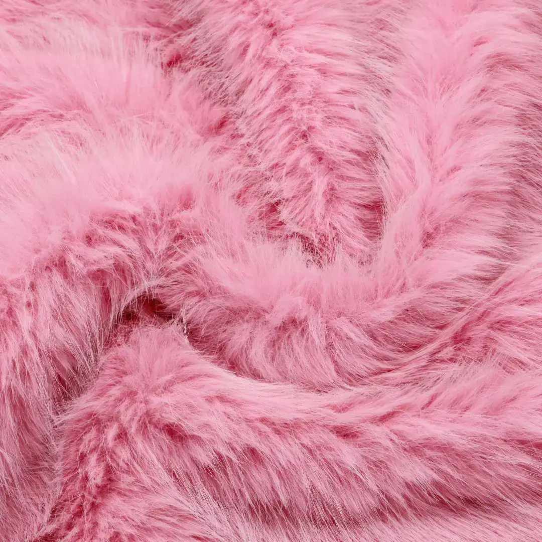 China Fabric for Crop Top Fake Fur Knit Fabric Polyester pink color buy from China wholesaler bulk order at wholesale price free worldwide shipping Alibaba