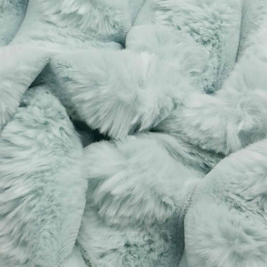 China Fabric for Crop Top Fake Fur Knit Fabric Polyester Lake blue color buy from China wholesaler bulk order at wholesale price free worldwide shipping Alibaba