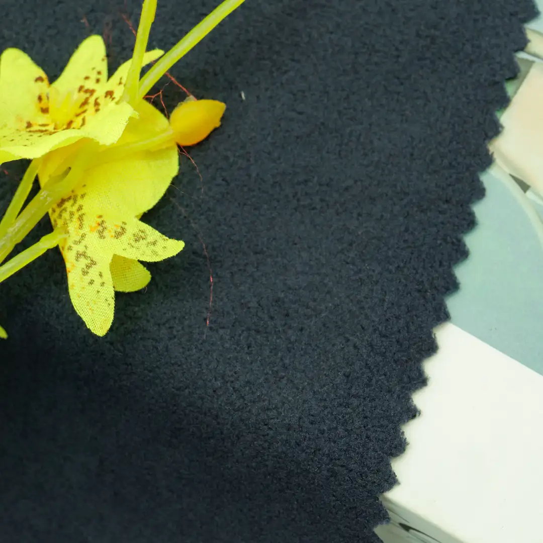 China Fabric for Jackets Polar Fleece Knit Fabric Polyester Dark blue color buy from China wholesaler bulk order at wholesale price free worldwide shipping Alibaba