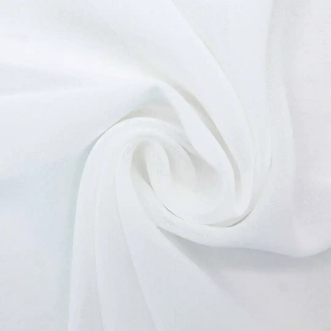 China Fabric for Skirt Chiffon Synthetic Woven Fabric Polyester Milky white color buy from China wholesaler bulk order at wholesale price free worldwide shipping Alibaba