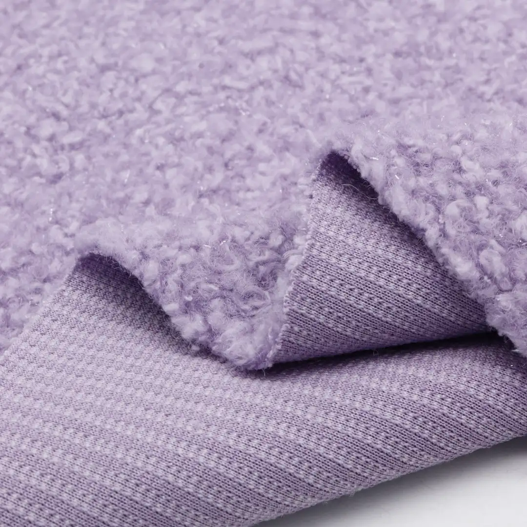 China Fabric for Crop Top Hacci Knit Fabric Polyester purple color buy from China wholesaler bulk order at wholesale price free worldwide shipping Alibaba