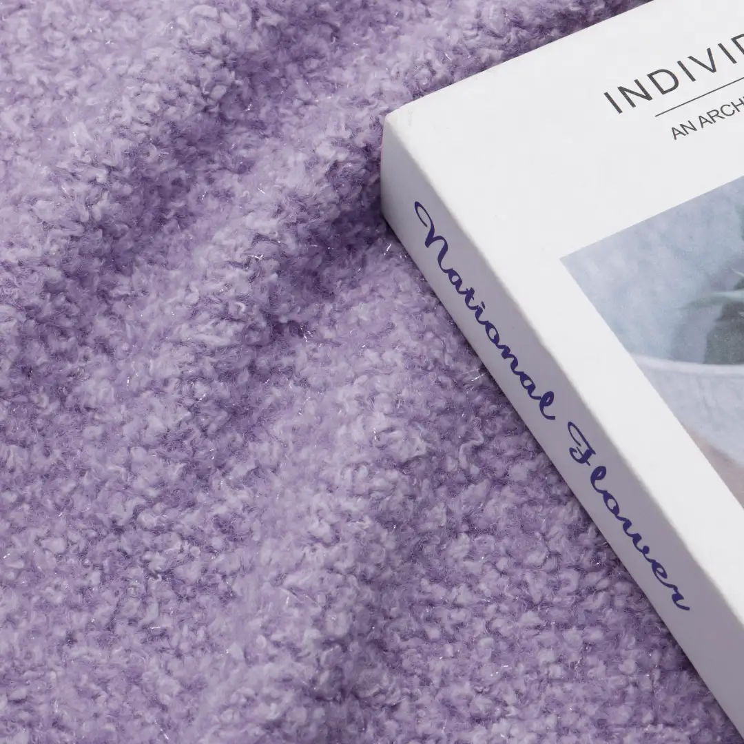 China Fabric for Crop Top Hacci Knit Fabric Polyester purple color buy from China wholesaler bulk order at wholesale price free worldwide shipping Alibaba