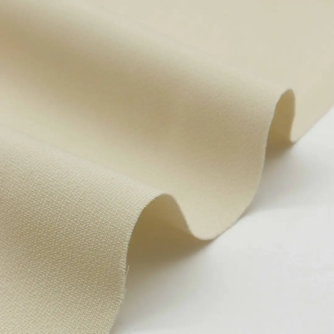 China Fabric for Blazer Cotton Plain Natural Woven Fabric Polyester Spandex Beige color buy from China wholesaler bulk order at wholesale price free worldwide shipping Alibaba