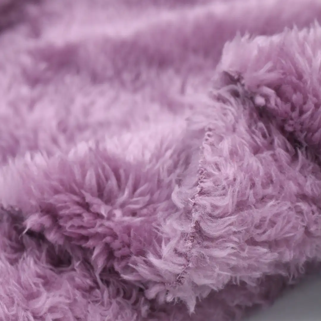 China Fabric for Crop Top,Loungewear Double-side fleece Knit Fabric Polyester purple color buy from China wholesaler bulk order at wholesale price free worldwide shipping Alibaba