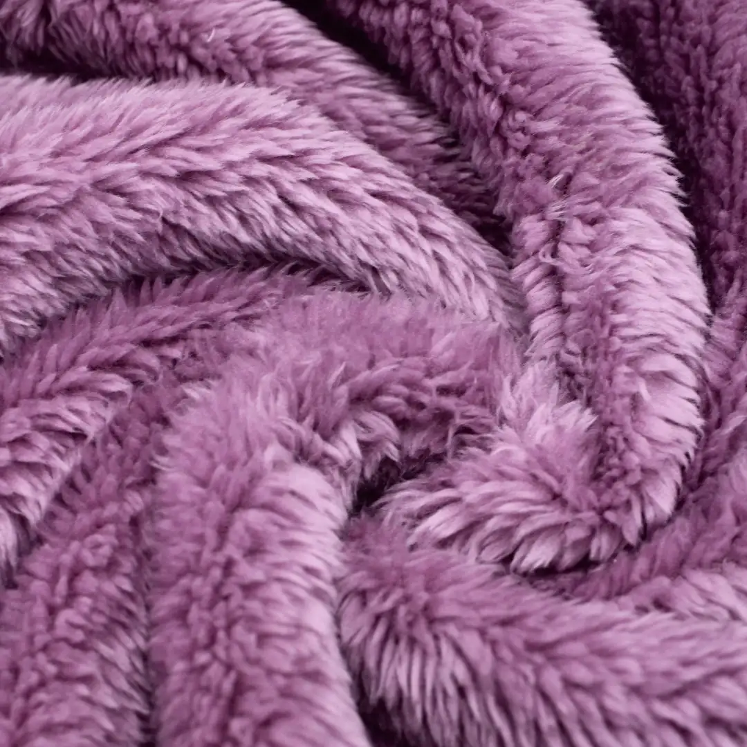 China Fabric for Crop Top,Loungewear Double-side fleece Knit Fabric Polyester purple color buy from China wholesaler bulk order at wholesale price free worldwide shipping Alibaba