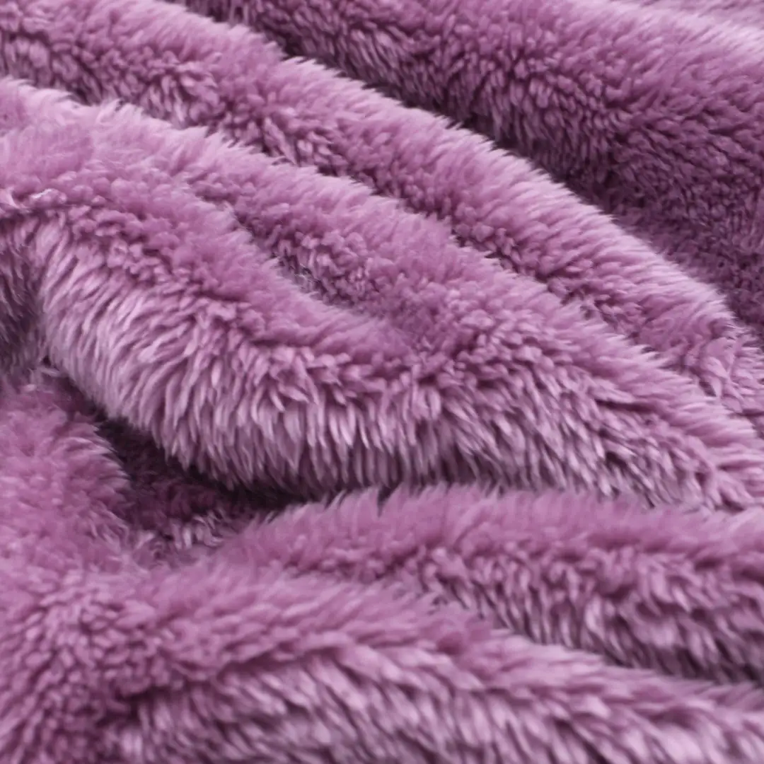 China Fabric for Crop Top,Loungewear Double-side fleece Knit Fabric Polyester purple color buy from China wholesaler bulk order at wholesale price free worldwide shipping Alibaba