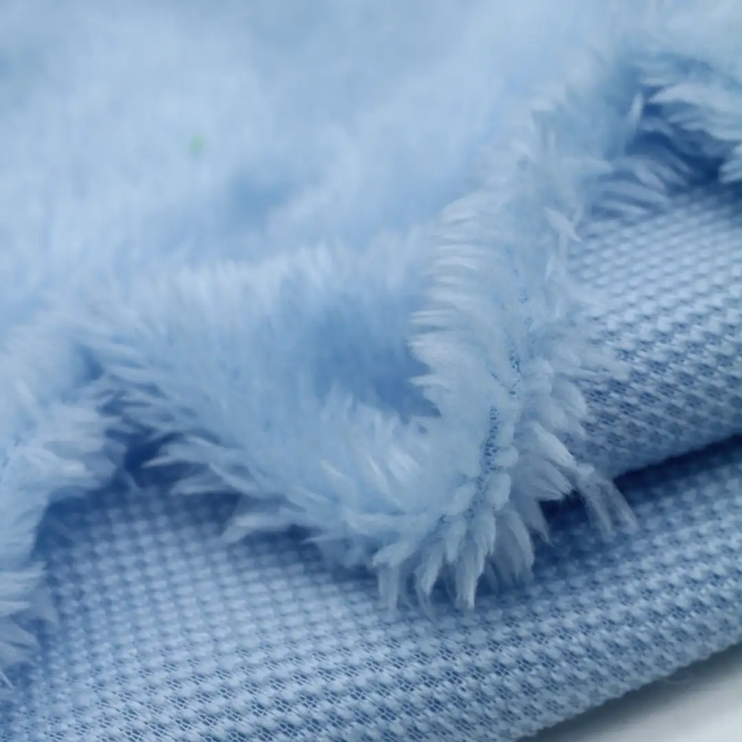 China Fabric for Crop Top,Loungewear Fleece Knit Fabric Polyester blue color buy from China wholesaler bulk order at wholesale price free worldwide shipping Alibaba