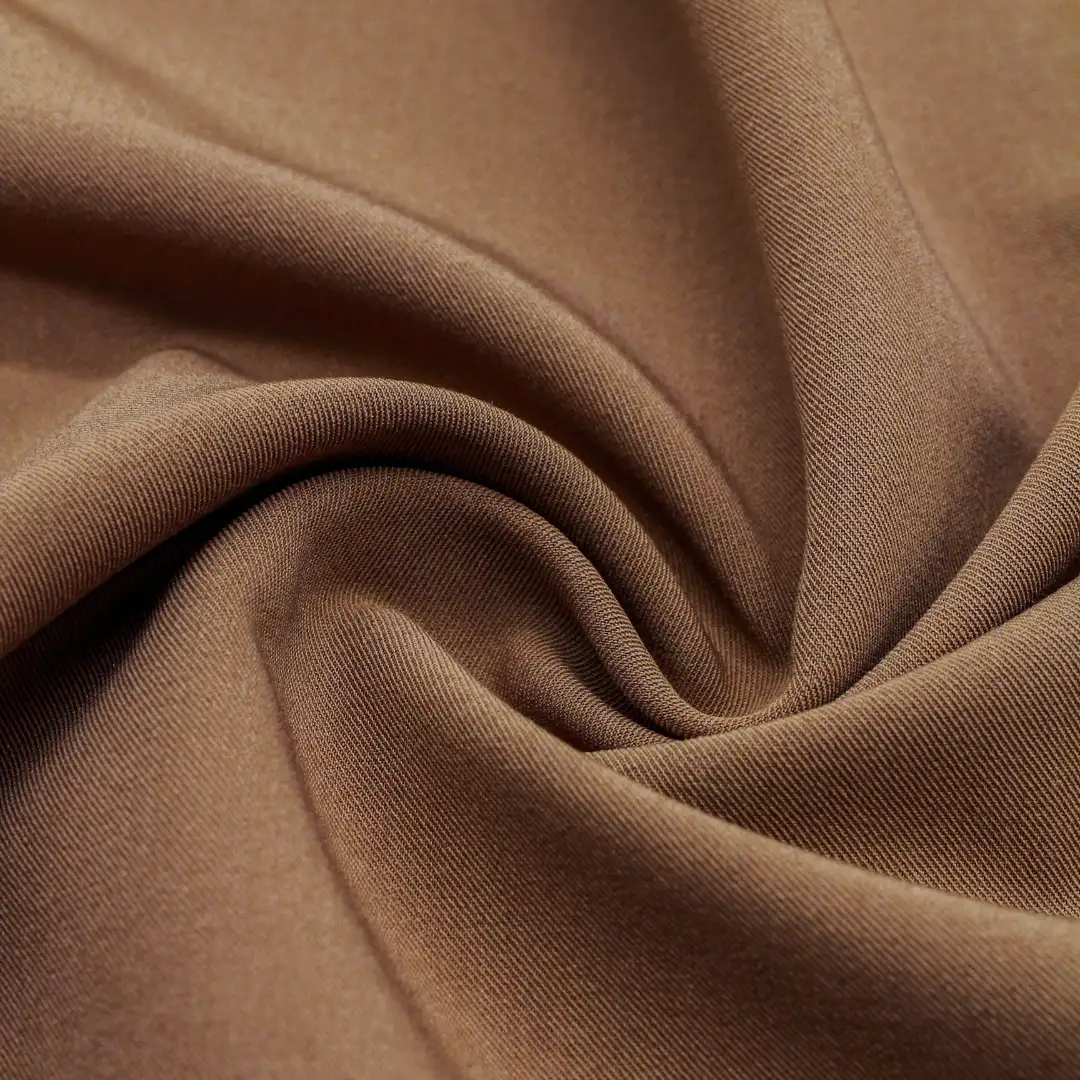 China Fabric for Pants,Blazer Polyester/Rayon Twill Woven Blended Fabric Polyester Rayon Spandex Earthy brown color buy from China wholesaler bulk order at wholesale price free worldwide shipping Alibaba