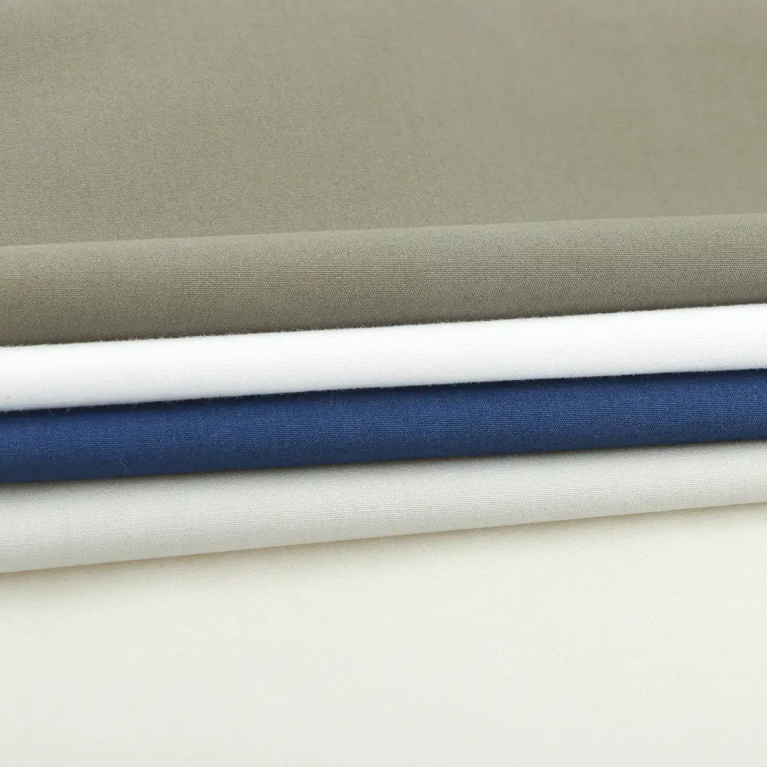 China Fabric for Pants,Skirt Poplin Woven Blended Fabric Polyester Cotton White Navy Olive Grey color buy from China wholesaler bulk order at wholesale price free worldwide shipping Alibaba