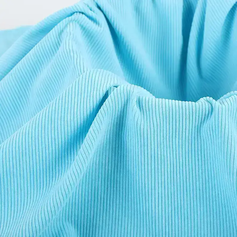 China Fabric for Pants,Blazer,Blouse,Skirt,Shorts,Jogger knitted Corduroy Knit Fabric Polyester Blue color buy from China wholesaler bulk order at wholesale price free worldwide shipping Alibaba