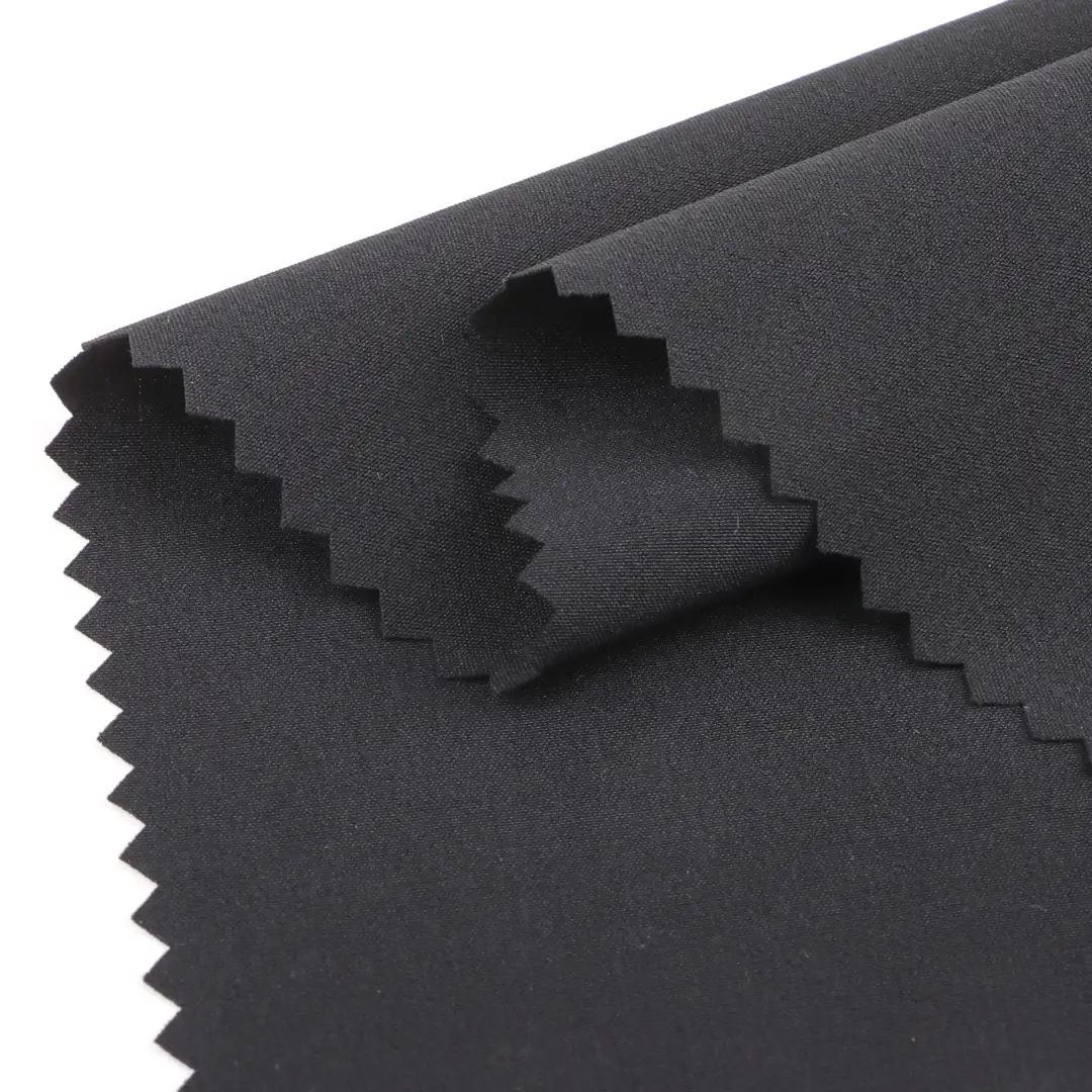 China Fabric for Shirt,Pants,Swimsuits Four Stretch Polyester Woven Fabric Synthetic Woven Fabric Polyester Spandex BLACK color buy from China wholesaler bulk order at wholesale price free worldwide shipping Alibaba