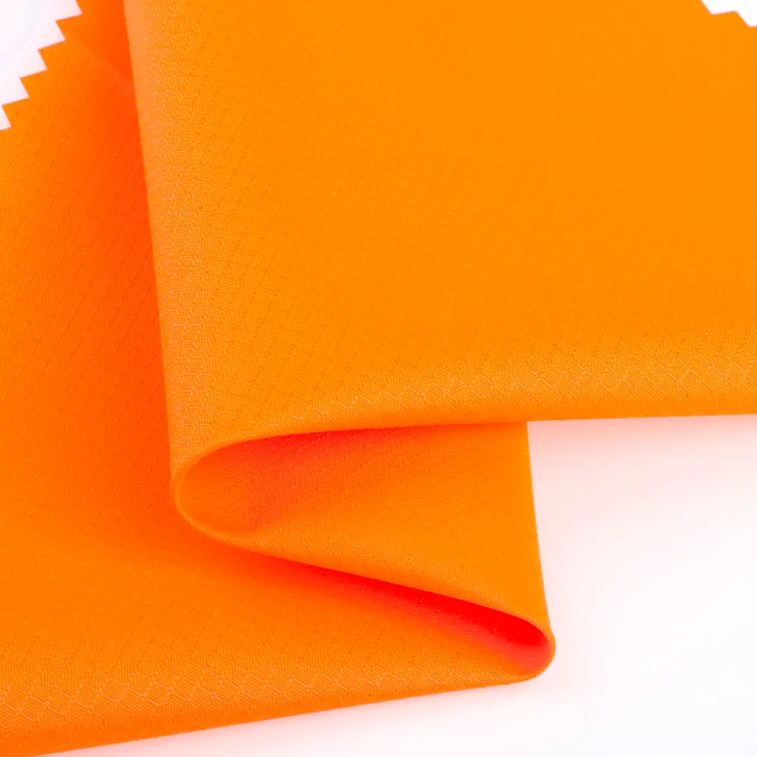 China Fabric for Pants,Jackets,Uniform,Waist coat Polyester Pongee Synthetic Woven Fabric Polyester orange color buy from China wholesaler bulk order at wholesale price free worldwide shipping Alibaba