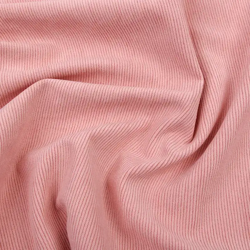 China Fabric for Pants,Polo Shirt,Tank Top,Blouse,Crew Neck Pullover  knitted Corduroy Knit Fabric Polyester pink color buy from China wholesaler bulk order at wholesale price free worldwide shipping Alibaba