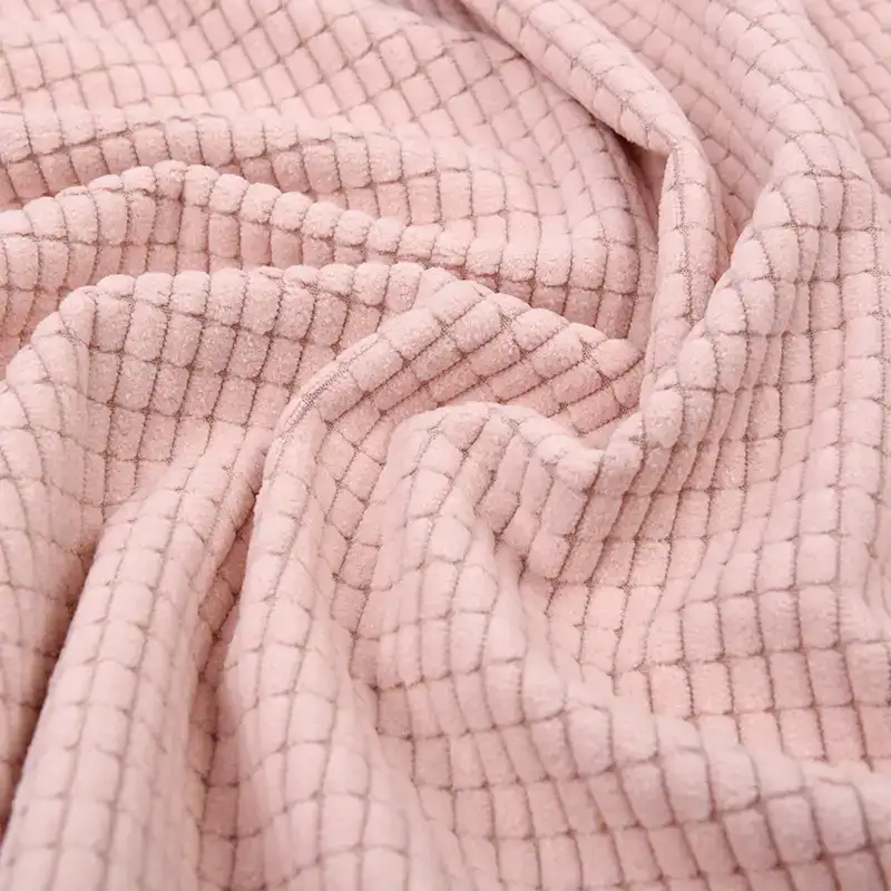 China Fabric for Polo Shirt,Pajamas,Full-Zipper Cardigan ,Half-Zipper Cardigan ,Shirt Long Sleeve Zipper ,Shirt Half Sleeve Button ,Shirt Half Sleeve Zipper ,Loungewear,Sweatshirt knitted Corduroy Knit Fabric Polyester Pink color buy from China wholesaler bulk order at wholesale price free worldwide shipping Alibaba