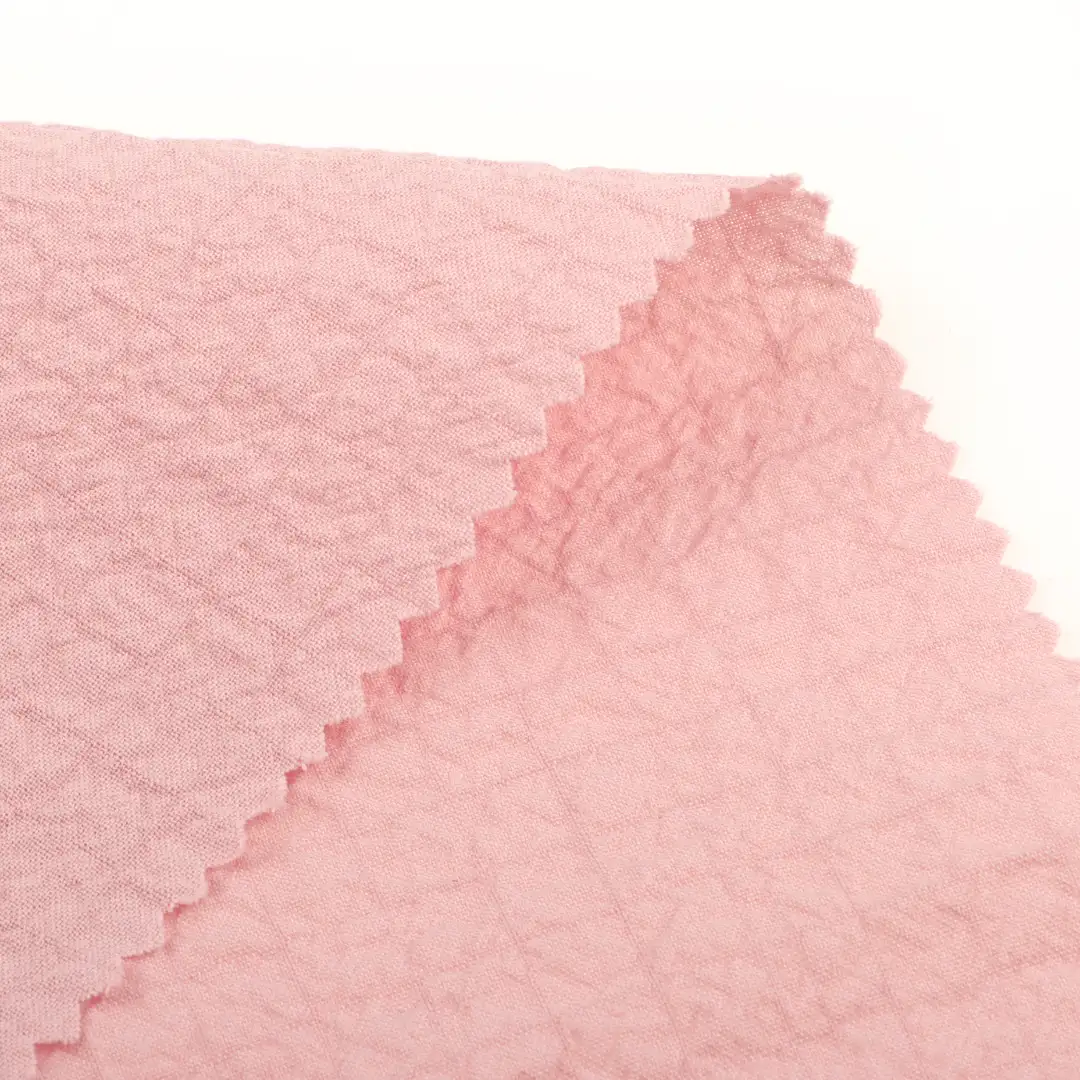 China Fabric for Shirt,Blouse,Skirt,Kids T-Shirt and Shorts Set Crepe Woven Blended Fabric Cotton Spandex PINK color buy from China wholesaler bulk order at wholesale price free worldwide shipping Alibaba