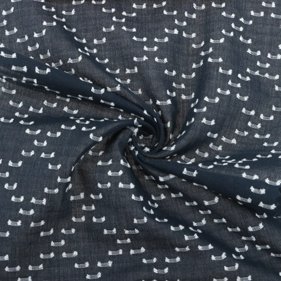 China Fabric for Shirt,Blouse,Skirt,Kids Short Sleeve Peter Pan Collar Pleated Dress Cotton Cut Flower Natural Woven Fabric Cotton Navy color buy from China wholesaler bulk order at wholesale price free worldwide shipping Alibaba
