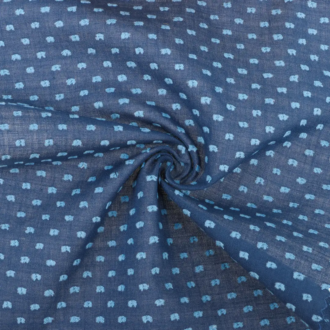 China Fabric for Shirt,Blouse,Skirt,Kids Peter Pan Collar Dress Cotton Cut Flower Natural Woven Fabric Cotton Navy color buy from China wholesaler bulk order at wholesale price free worldwide shipping Alibaba