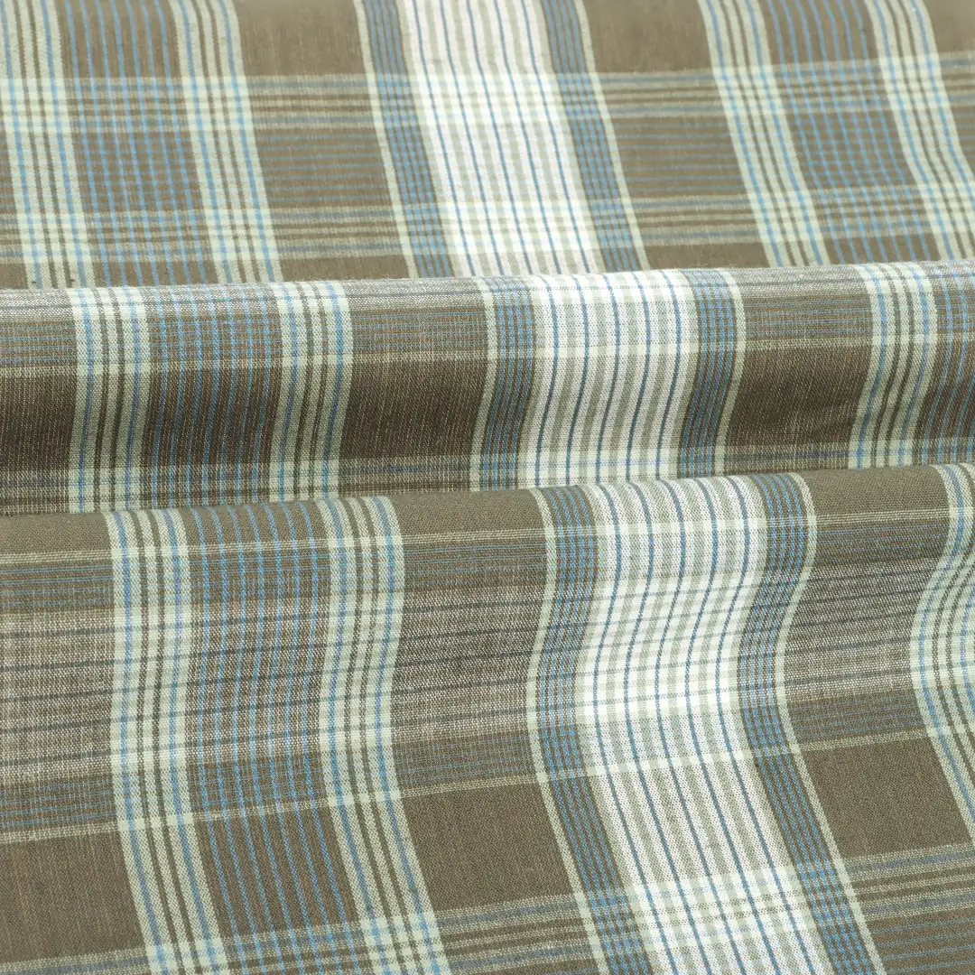 China Fabric for Shirt,Blouse,Skirt,Shorts,Kids Short Sleeve Peter Pan Collar Pleated Dress TC Yarn Dye Woven Blended Fabric Cotton Polyester Check color buy from China wholesaler bulk order at wholesale price free worldwide shipping Alibaba