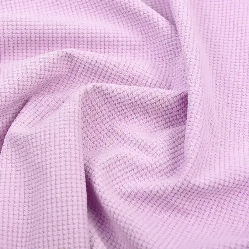 China Fabric for Pants,Skirt,Padded Jacket,Uniform,Knitted Jacket ,Round Neck Pullover ,Knitted Trousers  knitted Corduroy Knit Fabric Polyester Purple color buy from China wholesaler bulk order at wholesale price free worldwide shipping Alibaba