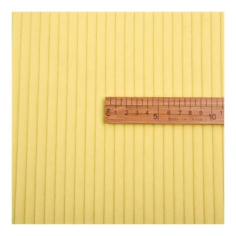 China Fabric for Jogger,Hoodie,Pajamas,Open Cardigan ,Full-Zipper Cardigan ,Half-Zipper Cardigan ,Shirt Long Sleeve Zipper ,Shirt Half Sleeve Button ,Shirt Half Sleeve Zipper ,Loungewear knitted Corduroy Knit Fabric Polyester Yellow color buy from China wholesaler bulk order at wholesale price free worldwide shipping Alibaba