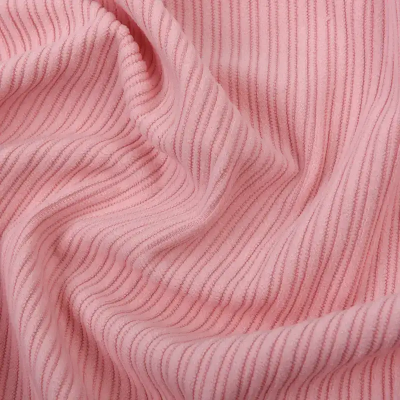 China Fabric for Shirt,Pants,Polo Shirt,Blouse,Pajamas,Open Cardigan ,Shirt Long Sleeve Zipper ,Shirt Half Sleeve Button ,Crew Neck Pullover ,Loungewear,Sweatshirt knitted Corduroy Knit Fabric Polyester Pink color buy from China wholesaler bulk order at wholesale price free worldwide shipping Alibaba