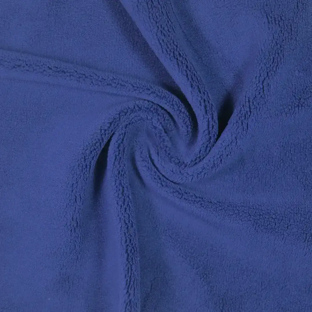 China Fabric for Trench Coat,Open Waistcoat,Open-Front Coat Polar Fleece Knit Fabric Polyester blue color buy from China wholesaler bulk order at wholesale price free worldwide shipping Alibaba