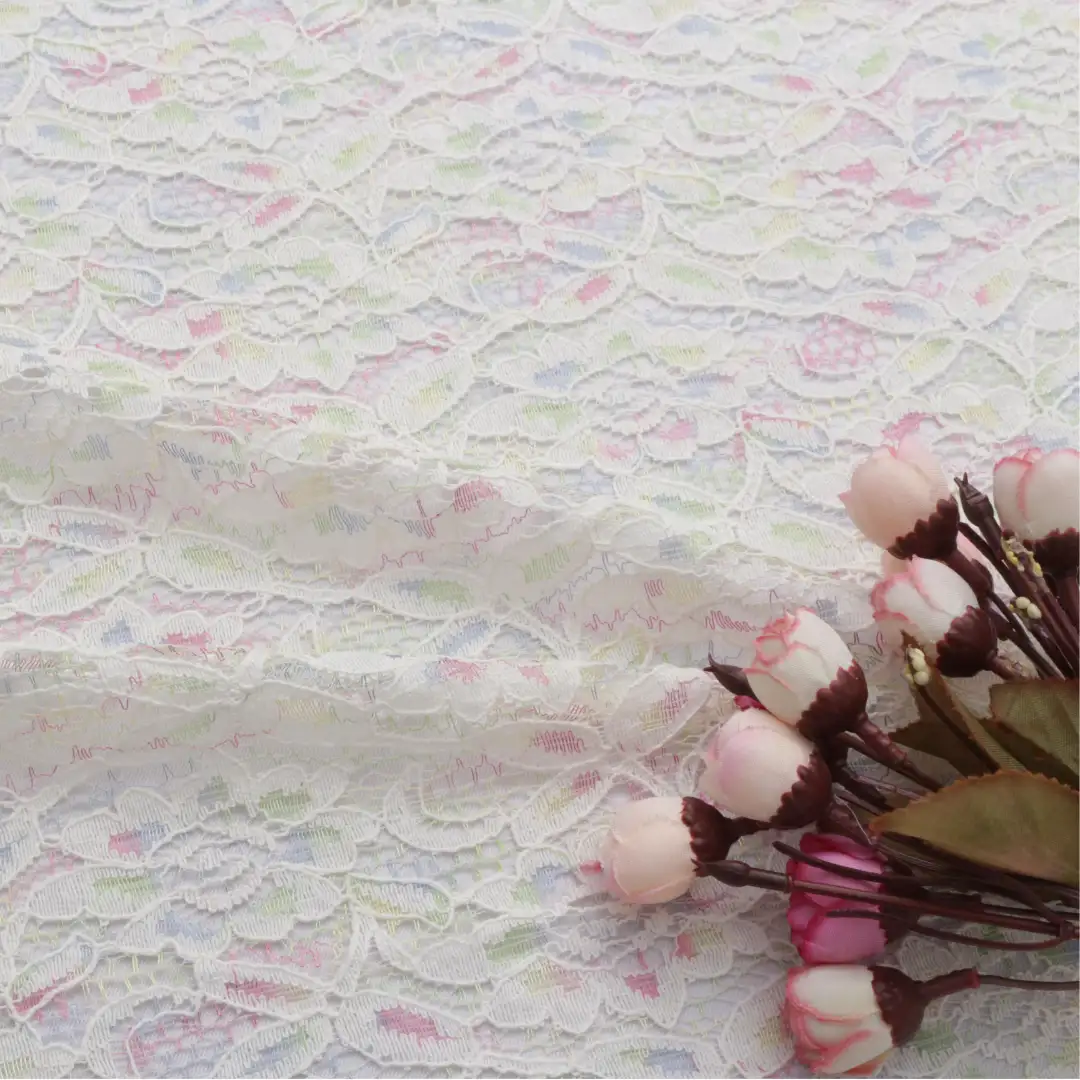 China Fabric for Blouse,Skirt,Dresses (Cardigan Open)  Lace Knit Fabric Cotton white color buy from China wholesaler bulk order at wholesale price free worldwide shipping Alibaba