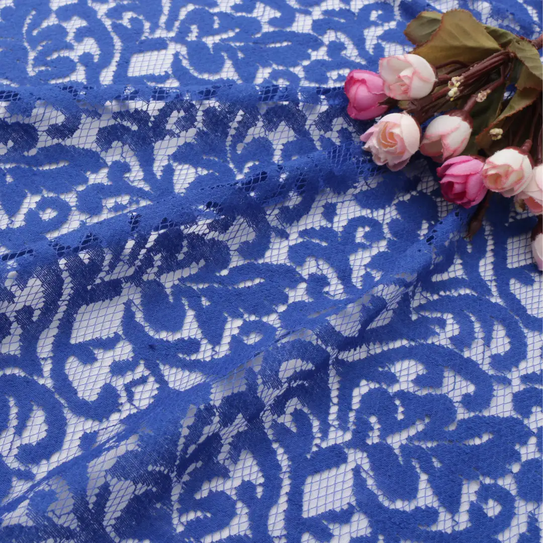 China Fabric for Shirt,Blouse,Skirt,Shirt Half Sleeve Button  Lace Knit Fabric Cotton Nylon blue color buy from China wholesaler bulk order at wholesale price free worldwide shipping Alibaba