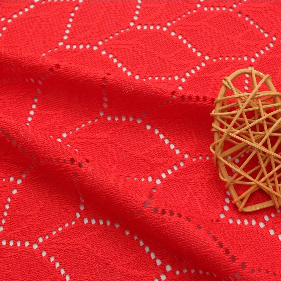 China Fabric for Blouse,Skirt Lace Knit Fabric Polyester red color buy from China wholesaler bulk order at wholesale price free worldwide shipping Alibaba