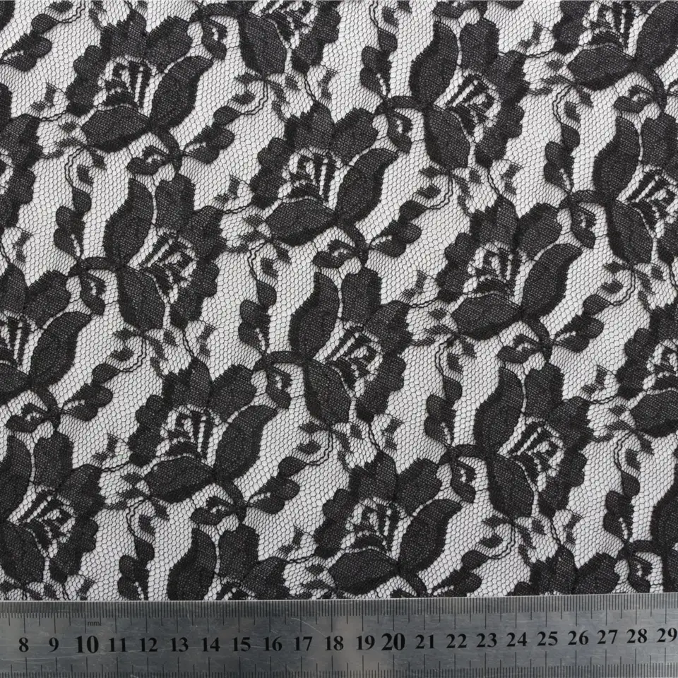 China Fabric for Shirt,Blouse,Skirt  Lace Knit Fabric Polyester black color buy from China wholesaler bulk order at wholesale price free worldwide shipping Alibaba
