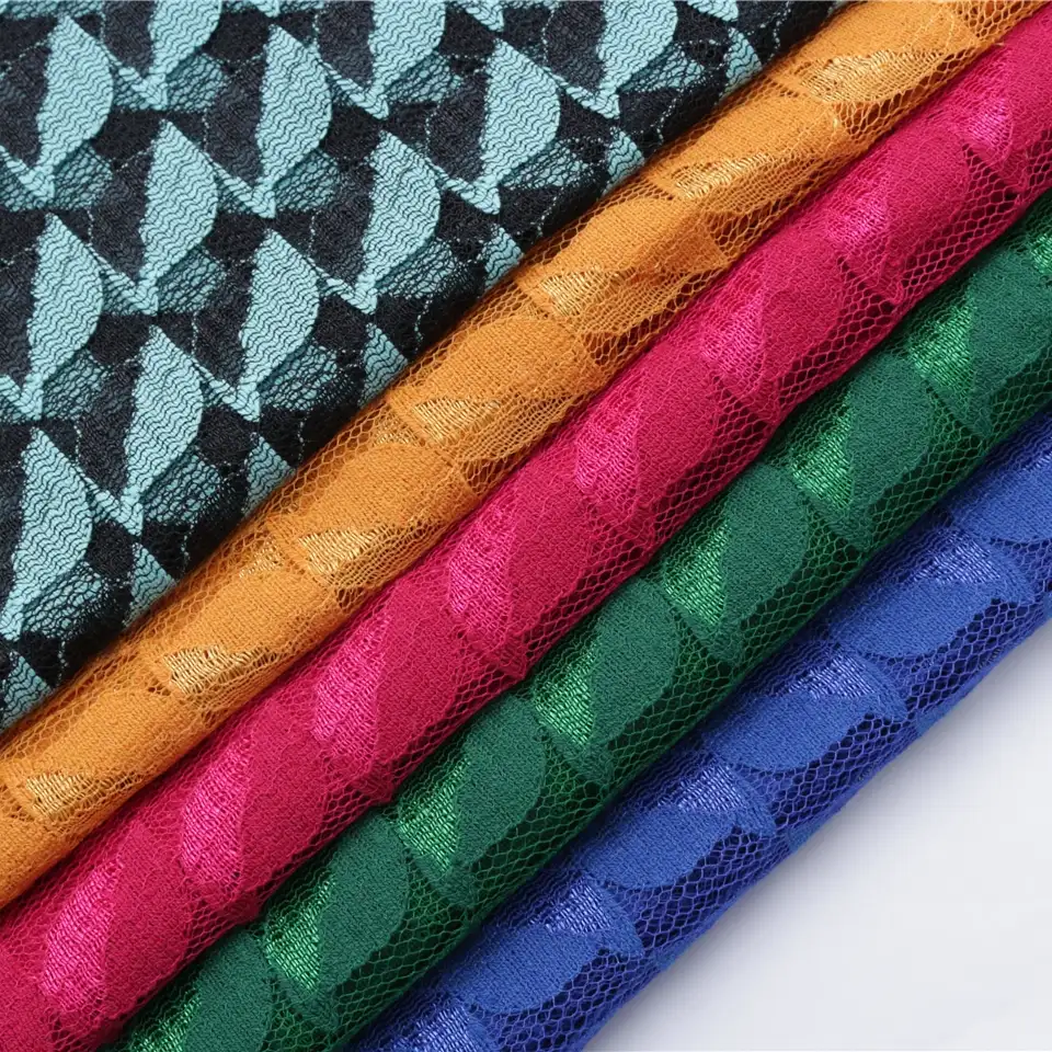 China Fabric for Blouse,Skirt,T-shirt ,Skirt  Lace Knit Fabric Cotton Nylon red color buy from China wholesaler bulk order at wholesale price free worldwide shipping Alibaba