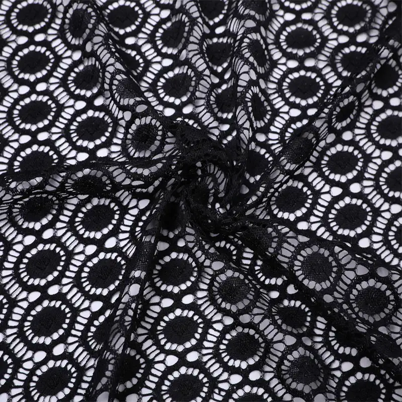 China Fabric for Shirt,Blouse,Skirt  Lace Knit Fabric Nylon Spandex black color buy from China wholesaler bulk order at wholesale price free worldwide shipping Alibaba