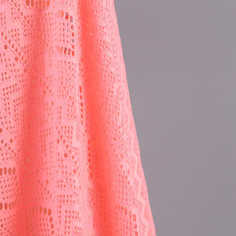 China Fabric for Shirt,Blouse,T-shirt ,Skirt  Lace Knit Fabric Polyester Spandex pink color buy from China wholesaler bulk order at wholesale price free worldwide shipping Alibaba