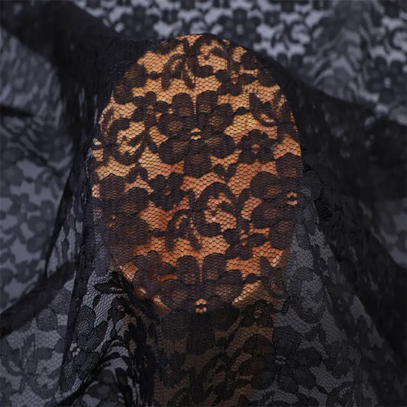 China Fabric for Shirt,Blouse,Skirt,Skirt  Lace Knit Fabric Polyester black color buy from China wholesaler bulk order at wholesale price free worldwide shipping Alibaba